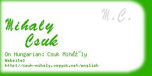 mihaly csuk business card